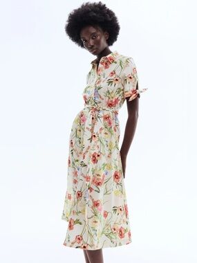 H&M shirt dress with tie belt